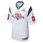 Houston Texans 2023 Playoffs Game Men Custom Jersey - White