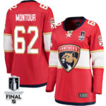 Brandon Montour 62 Florida Panthers 2024 STANLEY CUP Final Women's Home Breakaway Jersey - Red