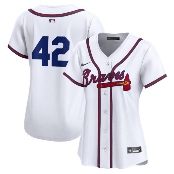 Atlanta Braves  Women's 2024 Jackie Robinson Day Home Limited Jerseyu00c2u00a0u00e2u20acu201c White