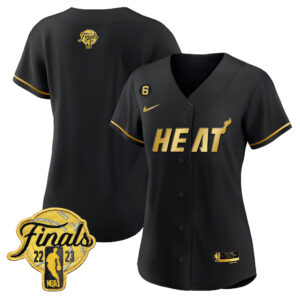 Miami Heat 2023 Finals Baseball Women Jersey - Black Limited