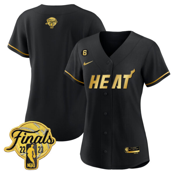 Miami Heat 2023 Finals Baseball Women Jersey - Black Limited