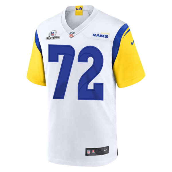 Tremayne Anchrum Jr. 72 Los Angeles Rams 2023 Playoffs Patch Game Men Jersey - White