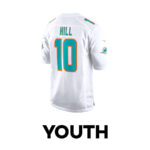 Tyreek Hill 10 Signed Miami Dolphins Cheetah Game YOUTH Jersey - White