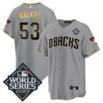 Christian Walker 53 Arizona Diamondbacks 2023 World Series Men Jersey - Gray Gold