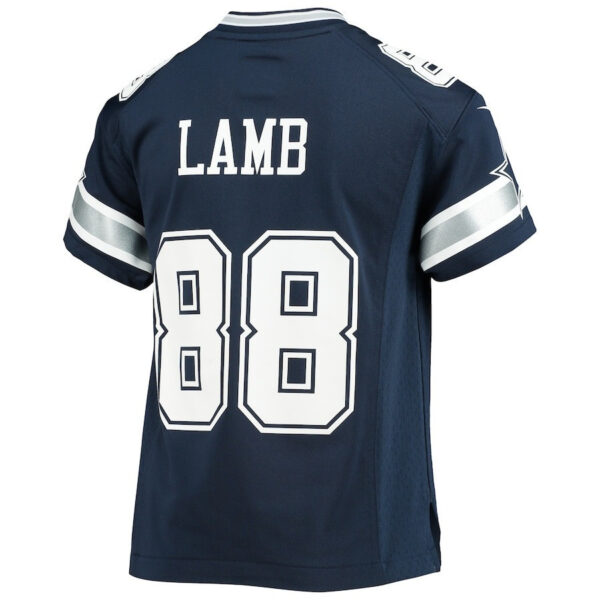 CeeDee Lamb 88 Dallas Cowboys Signed Glass Home Game YOUTH Jersey - Navy