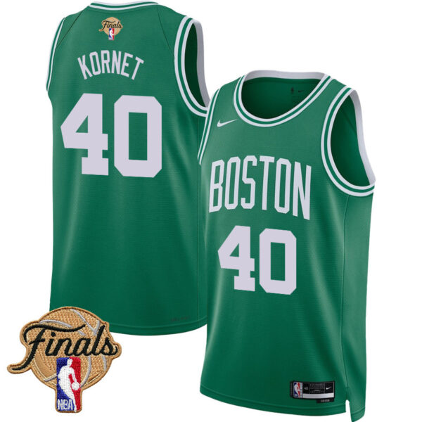 Luke Kornet 40 Boston Celtics 2024 FINALS PATCH Icon Edition Jersey - Kelly Green