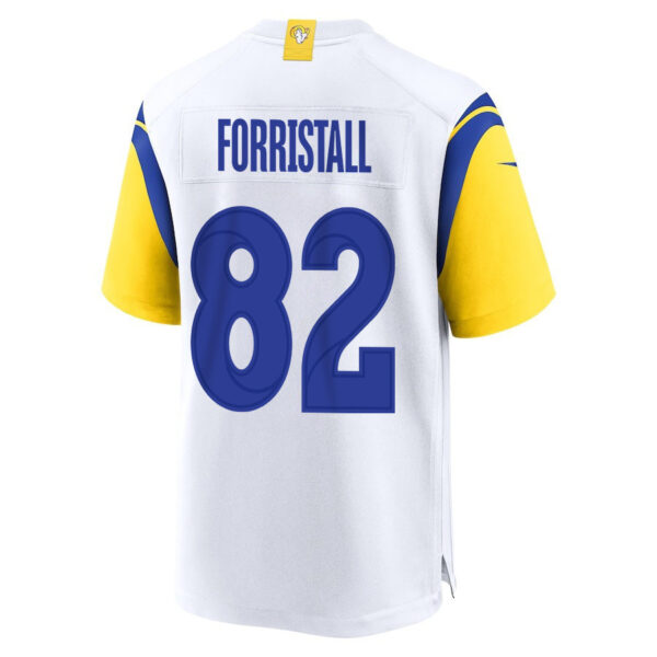 Miller Forristall 82 Los Angeles Rams 2023 Playoffs Patch Game Men Jersey - White