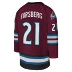 Peter Forsberg Colorado Avalanche Mitchell & Ness Youth 2001-02 Blue Line Player Jersey - Burgundy