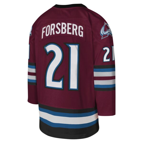 Peter Forsberg Colorado Avalanche Mitchell & Ness Youth 2001-02 Blue Line Player Jersey - Burgundy