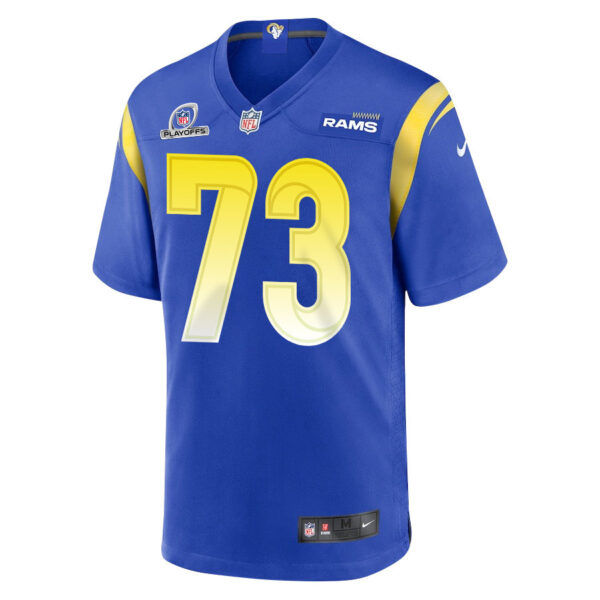 Steve Avila 73 Los Angeles Rams 2023 Playoffs Patch Game Men Jersey - Royal