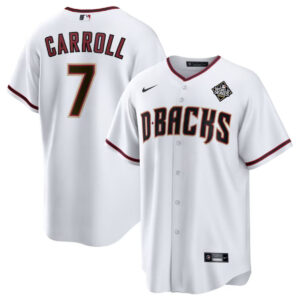 Corbin Carroll 7 Arizona Diamondbacks 2023 World Series Men Jersey - White