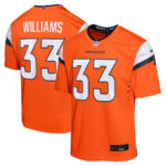 Javonte Williams 33 Denver Broncos Game YOUTH Jersey - Orange