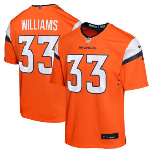 Javonte Williams 33 Denver Broncos Game YOUTH Jersey - Orange