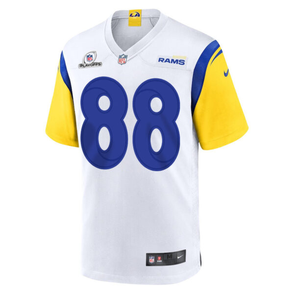 Brycen Hopkins 88 Los Angeles Rams 2023 Playoffs Patch Game Men Jersey - White