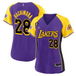 Rui Hachimura 28 Los Angeles Lakers Alternate Baseball Jersey - Purple