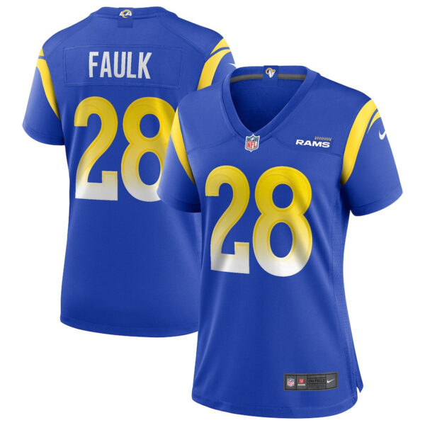 Marshall Faulk 28 Los Angeles Rams Women Game Retired Jersey - Royal