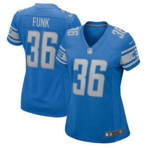 Jake Funk 36 Detroit Lions Game Women Jersey - Blue