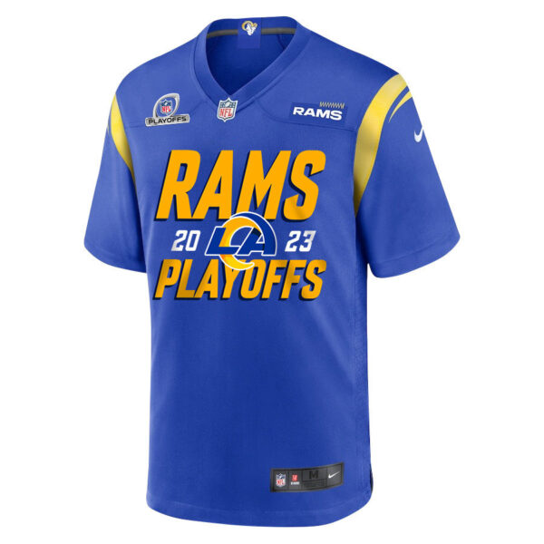 Los Angeles Rams 2023 Playoffs Iconic Game Men Custom Jersey - Royal