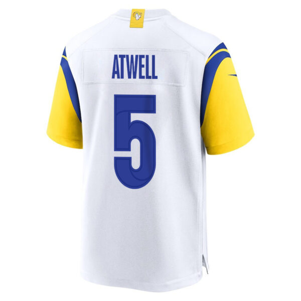 Tutu Atwell 5 Los Angeles Rams 2023 Playoffs Patch Game Men Jersey - White