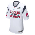Houston Texans 2023 Playoffs Iconic Game Men Custom Jersey - White