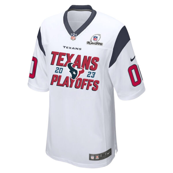Houston Texans 2023 Playoffs Iconic Game Men Custom Jersey - White