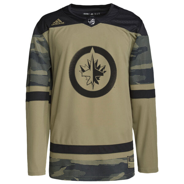 Winnipeg Jets adidas Logo Military Appreciation Team Authentic Custom Practice Jersey - Camo