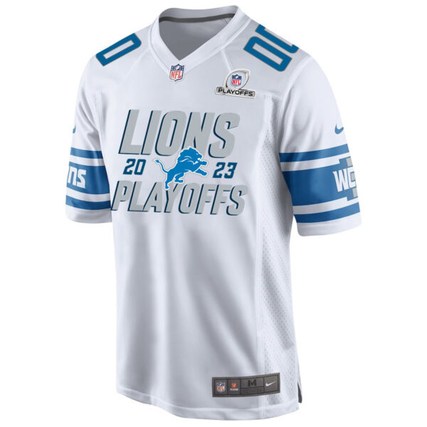 Detroit Lions 2023 Playoffs Iconic Game Men Custom Jersey - White