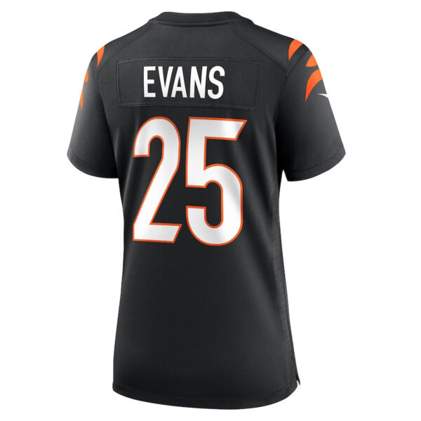 Chris Evans 25 Cincinnati Bengals Women Game Jersey - Black