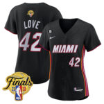 Kevin Love 42 Miami Heat 2023 Finals Patch Baseball Women Jersey - Black