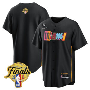 Miami Heat 2023 Finals Baseball Men Jersey - City Black