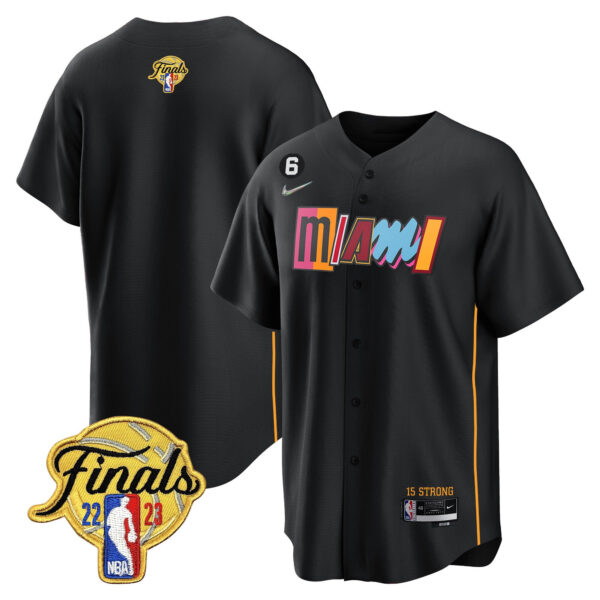 Miami Heat 2023 Finals Baseball Men Jersey - City Black