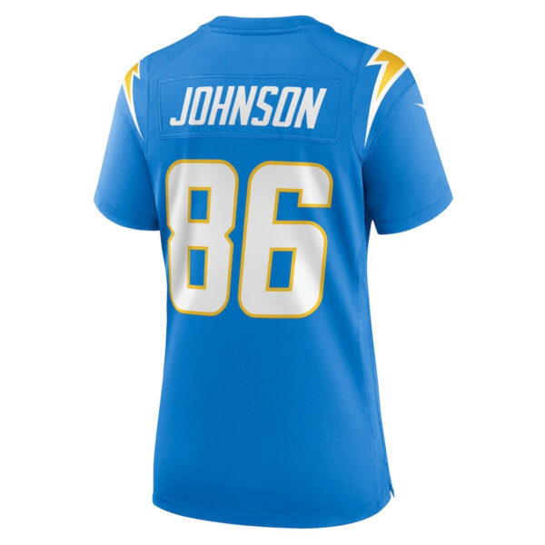 Cornelius Johnson 86 Los Angeles Chargers Women's Game Jersey - Powder Blue