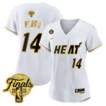 Tyler Herro 14 Miami Heat 2023 Finals Baseball Women Jersey - White Gold