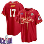 Richie James 17 Kansas City Chiefs Super Bowl LVIII Baseball Men Jersey - Red