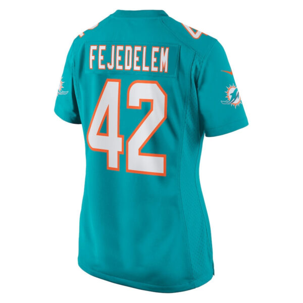 Clayton Fejedelem 42 Miami Dolphins Women Game Jersey - Aqua