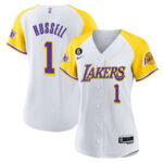 D'Angelo Russell 1 Los Angeles Lakers Alternate Baseball Jersey - White