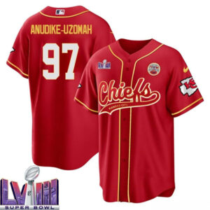 Felix Anudike-Uzomah 97 Kansas City Chiefs Super Bowl LVIII Baseball Men Jersey - Red