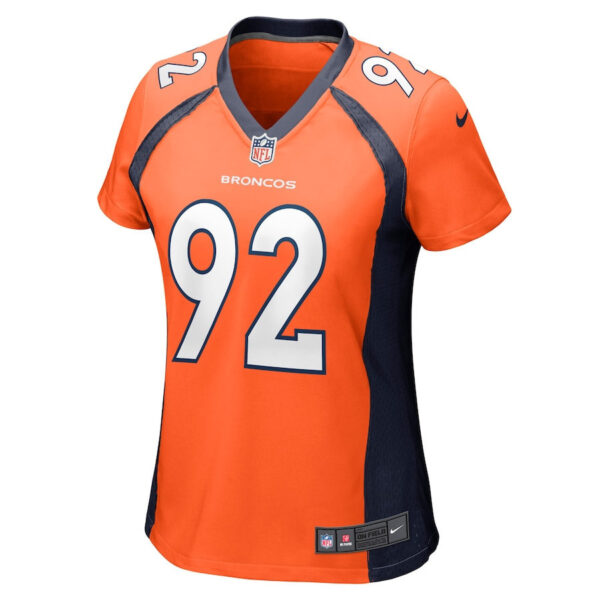 Jonathan Harris 92 Denver Broncos Women Game Jersey - Orange