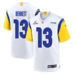 Stetson Bennett 13 Los Angeles Rams 2023 Playoffs Patch Game Men Jersey - White