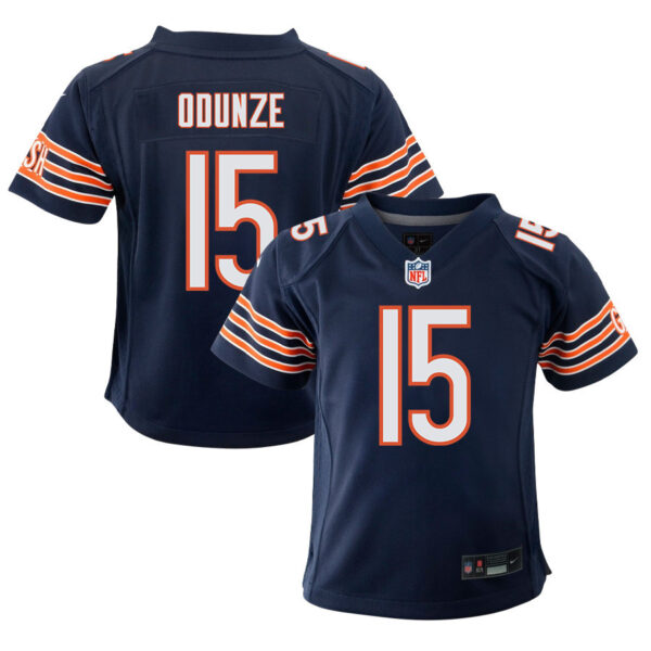 Rome Odunze 15 Chicago Bears 2024 NFL Draft First Round Pick Player Game YOUTH Jersey - Navy