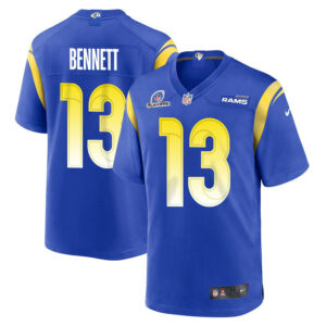 Stetson Bennett 13 Los Angeles Rams 2023 Playoffs Patch Game Men Jersey - Royal