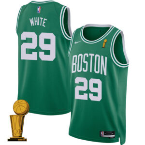 Derrick White 29 Boston Celtics 2024 FINALS CHAMPIONS Jersey - Icon Edition - Kelly Green