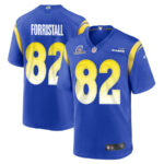 Miller Forristall 82 Los Angeles Rams 2023 Playoffs Patch Game Men Jersey - Royal