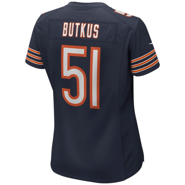 Dick Butkus 51 Chicago Bears Women Game Retired Jersey - Navy