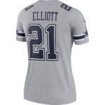 Ezekiel Elliott Dallas Cowboys  Women's Inverted Legend Jersey - Gray