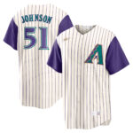 Randy Johnson Arizona Diamondbacks  Alternate Cooperstown Collection Player Jersey - Cream/Purple