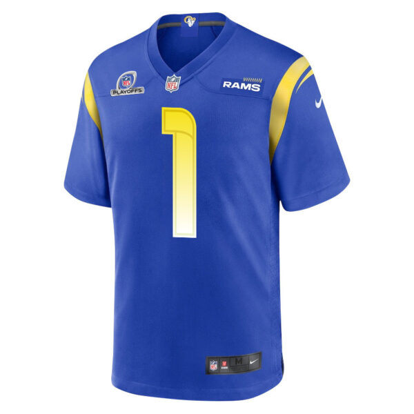 Derion Kendrick 1 Los Angeles Rams 2023 Playoffs Patch Game Men Jersey - Royal