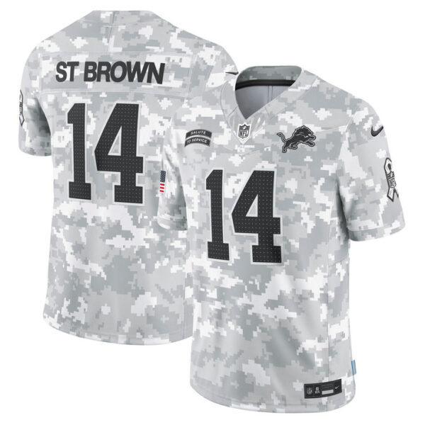 Amon-Ra St. Brown Detroit Lions 2024 Salute to Service Limited Jersey - Arctic Camo