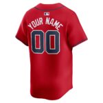 Atlanta Braves Alternate Limited Custom Jerseyu00c2u00a0u00e2u20acu201c Red