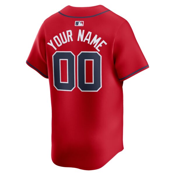 Atlanta Braves Alternate Limited Custom Jerseyu00c2u00a0u00e2u20acu201c Red